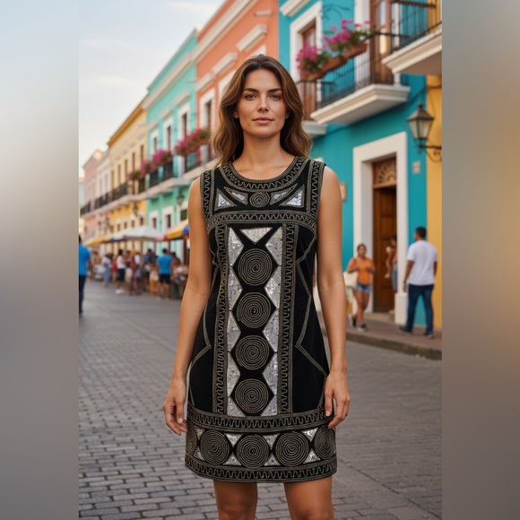 French Connection Embellished Shift Dress - Picture 2 of 8